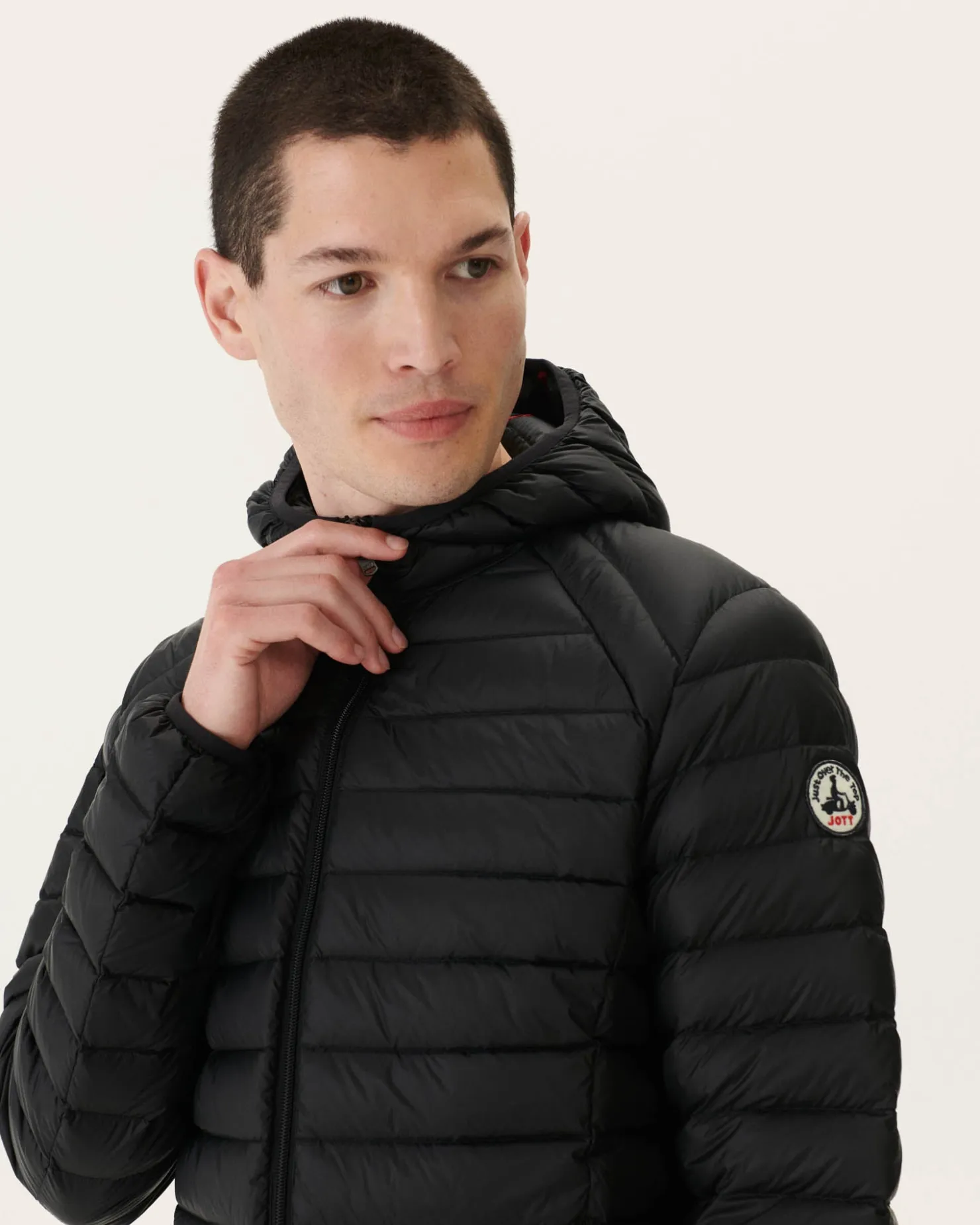 JOTT Lightweight Hooded Puffer Jacket Black Nico 999 Noir Hot