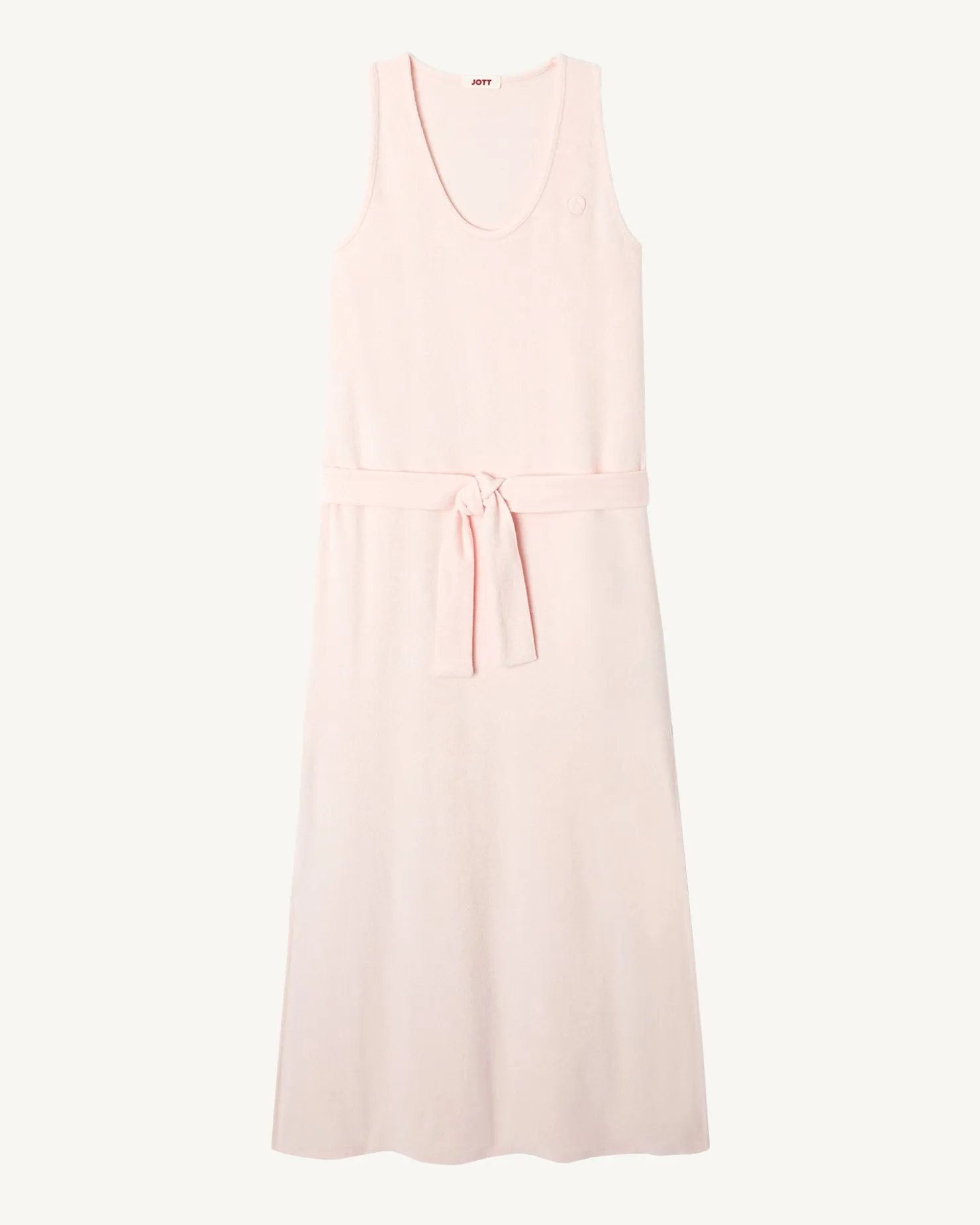 JOTT Long Belted Dress In Terry Cloth Light Pink Ibiza 463 Soft Pink New