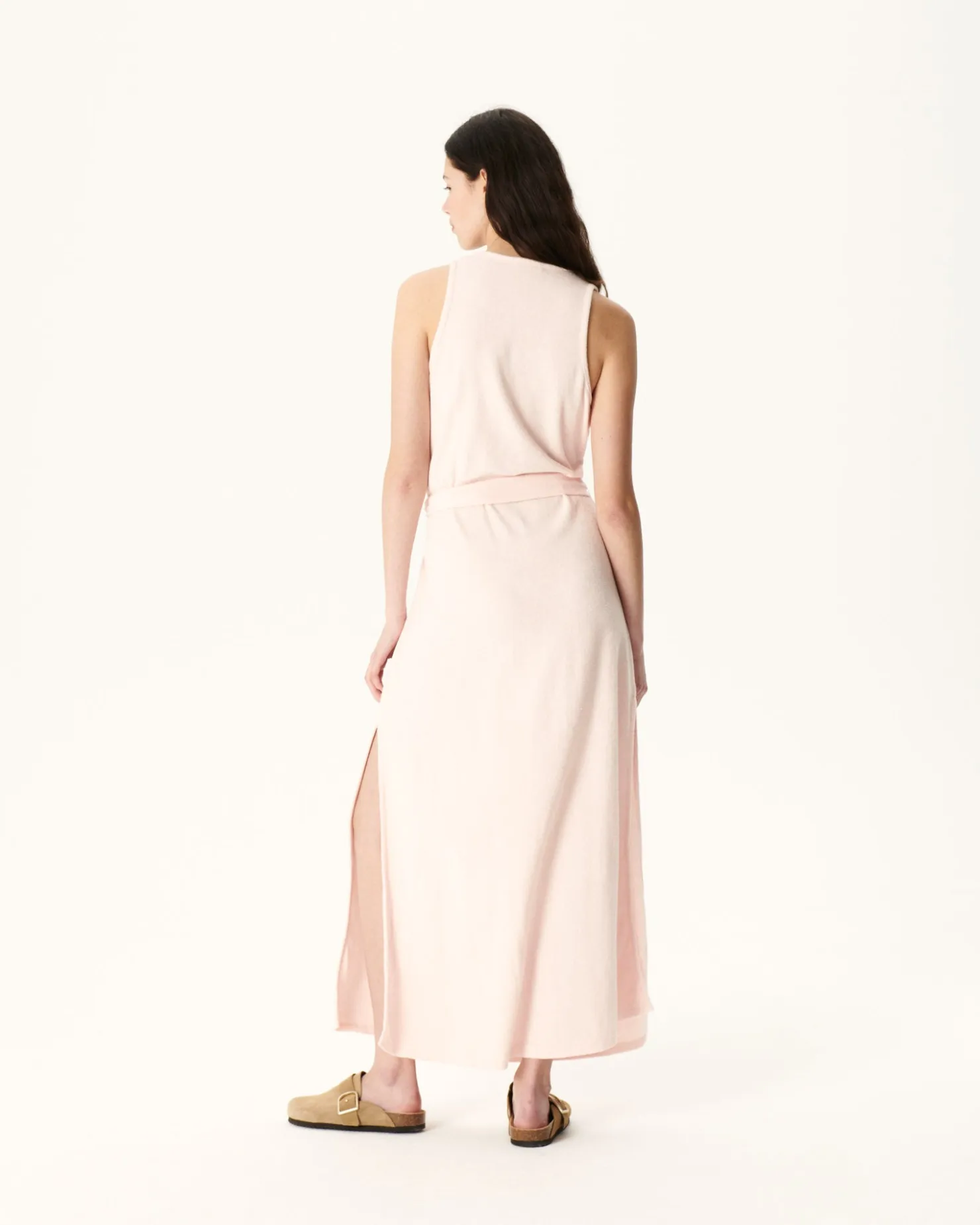JOTT Long Belted Dress In Terry Cloth Light Pink Ibiza 463 Soft Pink New