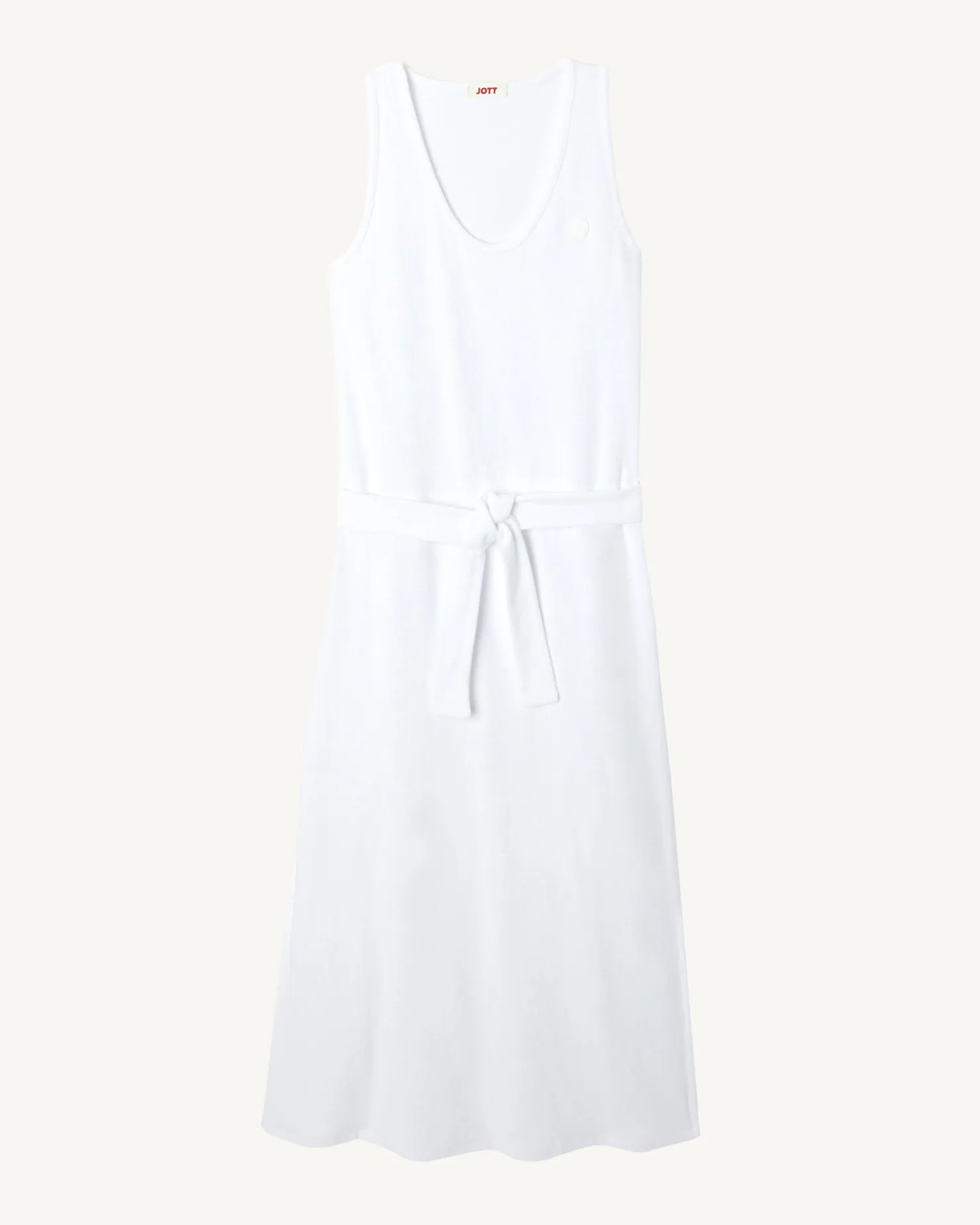 JOTT Long Belted Terrycloth Dress Ibiza White 901 White Sale