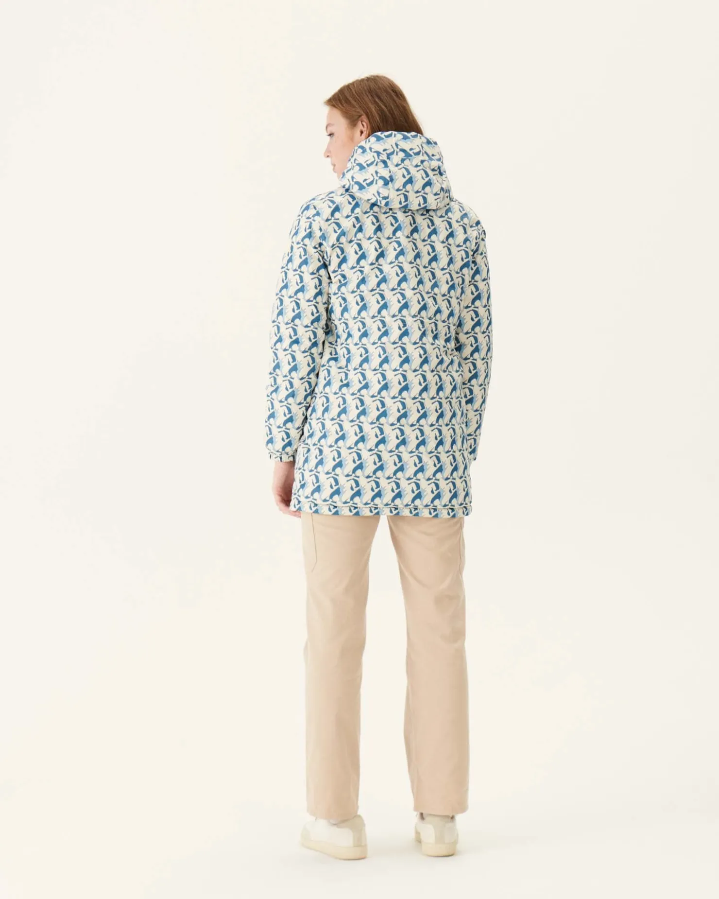 JOTT Long Reversible Down Jacket With Ecru Monogram Print/Ecru Roma 8952 Monogram Off / Off-White Online