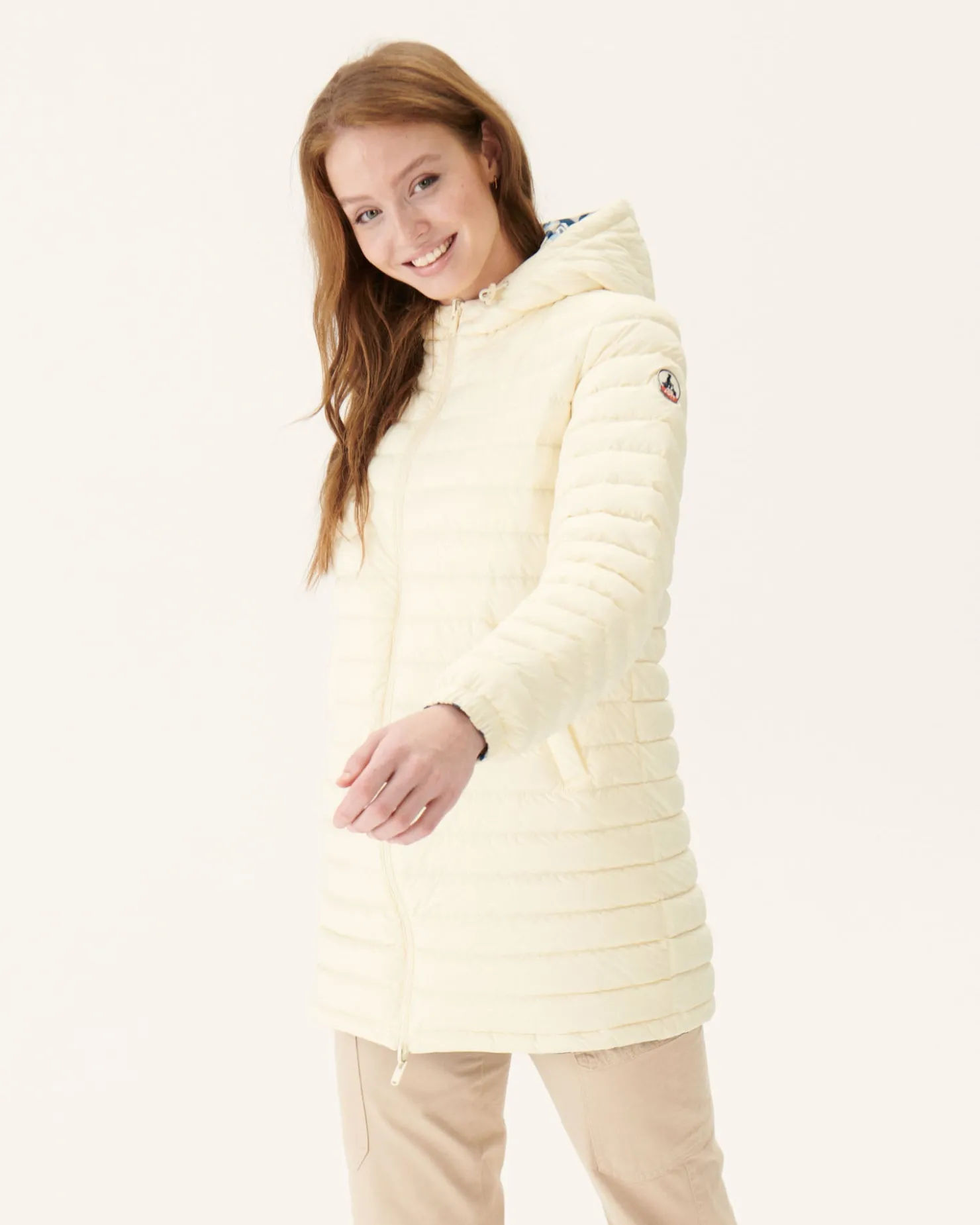 JOTT Long Reversible Down Jacket With Ecru Monogram Print/Ecru Roma 8952 Monogram Off / Off-White Online
