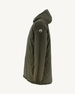 JOTT Long Reversible Hooded Down Jacket Army/Monogram Bright Red Amsterdam 2553 Army / Monogram Fire Red Store