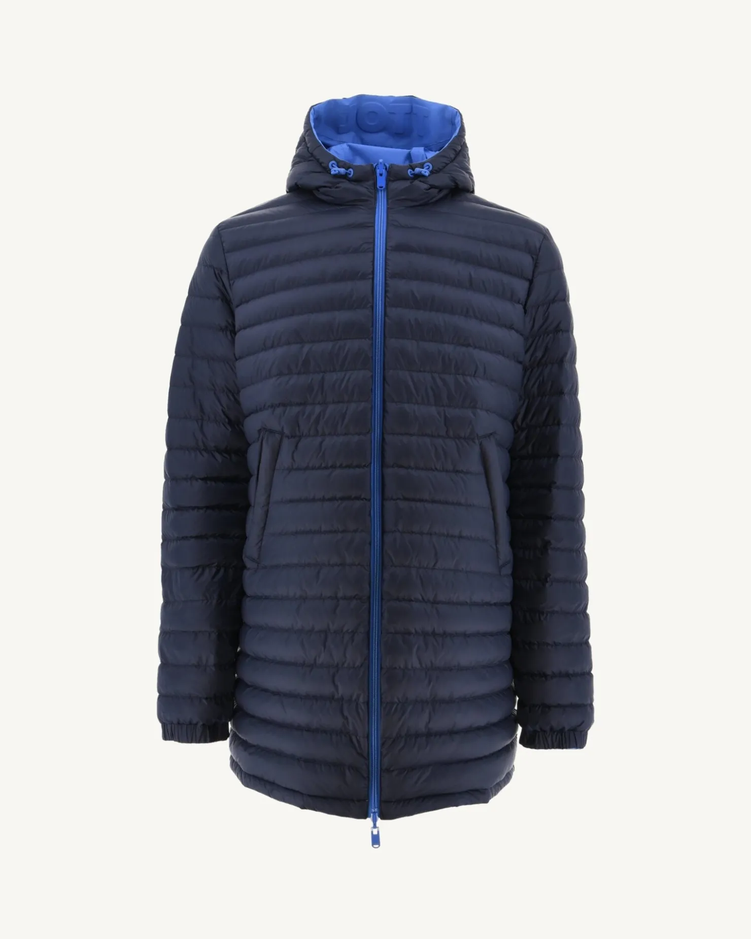 JOTT Long Reversible Hooded Down Jacket Azur/Marine Amsterdam 1830 Azure / Navy Flash Sale