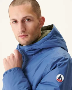 JOTT Long Reversible Hooded Puffer Jacket Denim Blue/Army Amsterdam 1400 Blue Jeans / Army New