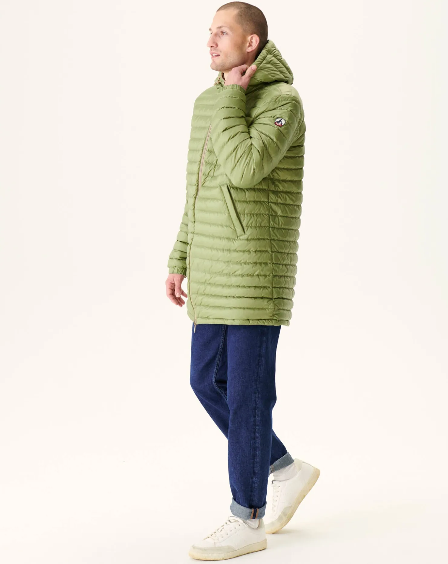 JOTT Long Reversible Hooded Puffer Jacket Beige/Light Khaki Amsterdam 8040 Beige / Bush Hot