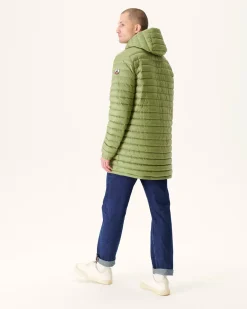 JOTT Long Reversible Hooded Puffer Jacket Beige/Light Khaki Amsterdam 8040 Beige / Bush Hot