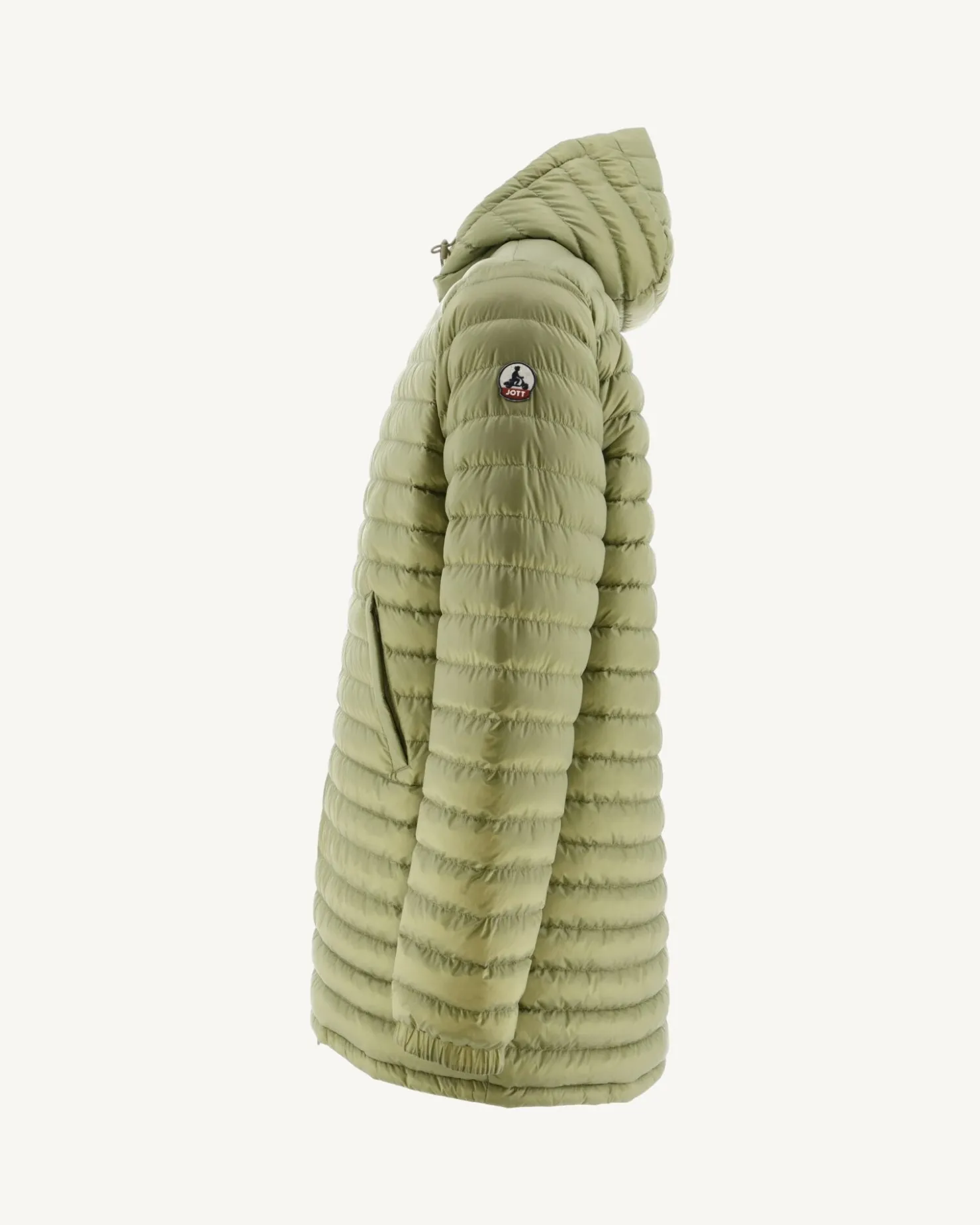 JOTT Long Reversible Hooded Puffer Jacket Beige/Light Khaki Amsterdam 8040 Beige / Bush Hot