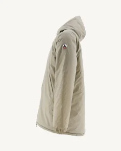 JOTT Long Reversible Hooded Puffer Jacket Beige/Light Khaki Amsterdam 8040 Beige / Bush Hot