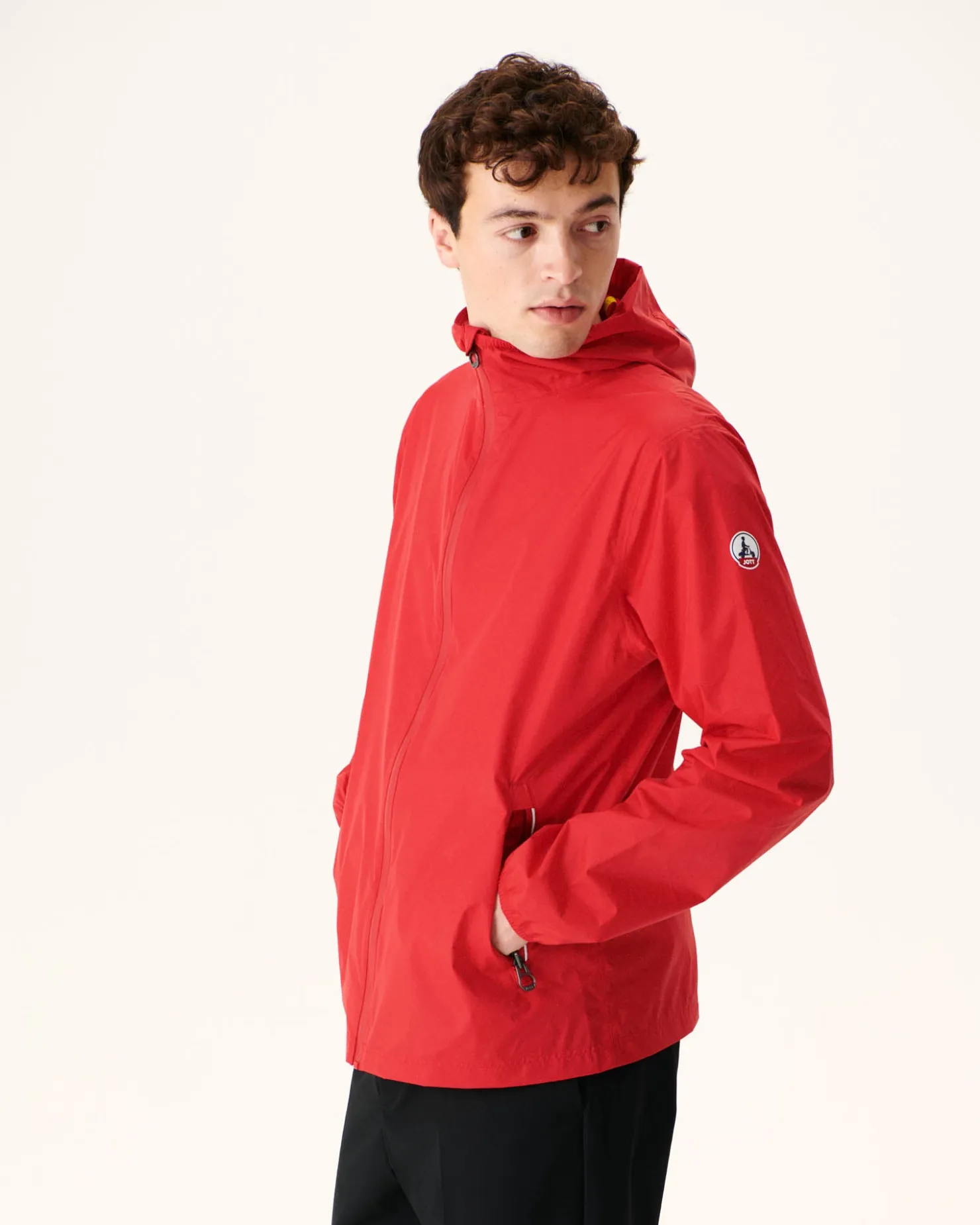 JOTT Manila Bright Red Packable Hooded Jacket 318 Fire Red Best Sale