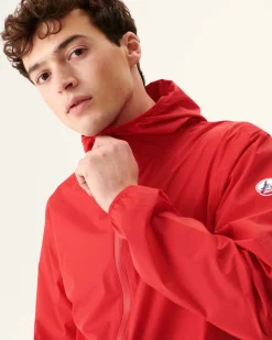 JOTT Manila Bright Red Packable Hooded Jacket 318 Fire Red Best Sale