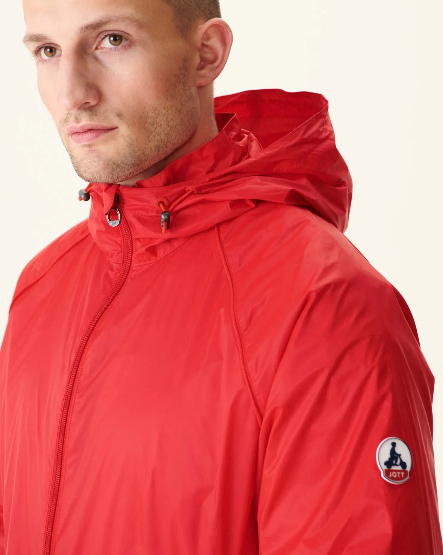 JOTT Mistral Bright Red Hooded Windbreaker 318 Fire Red Discount