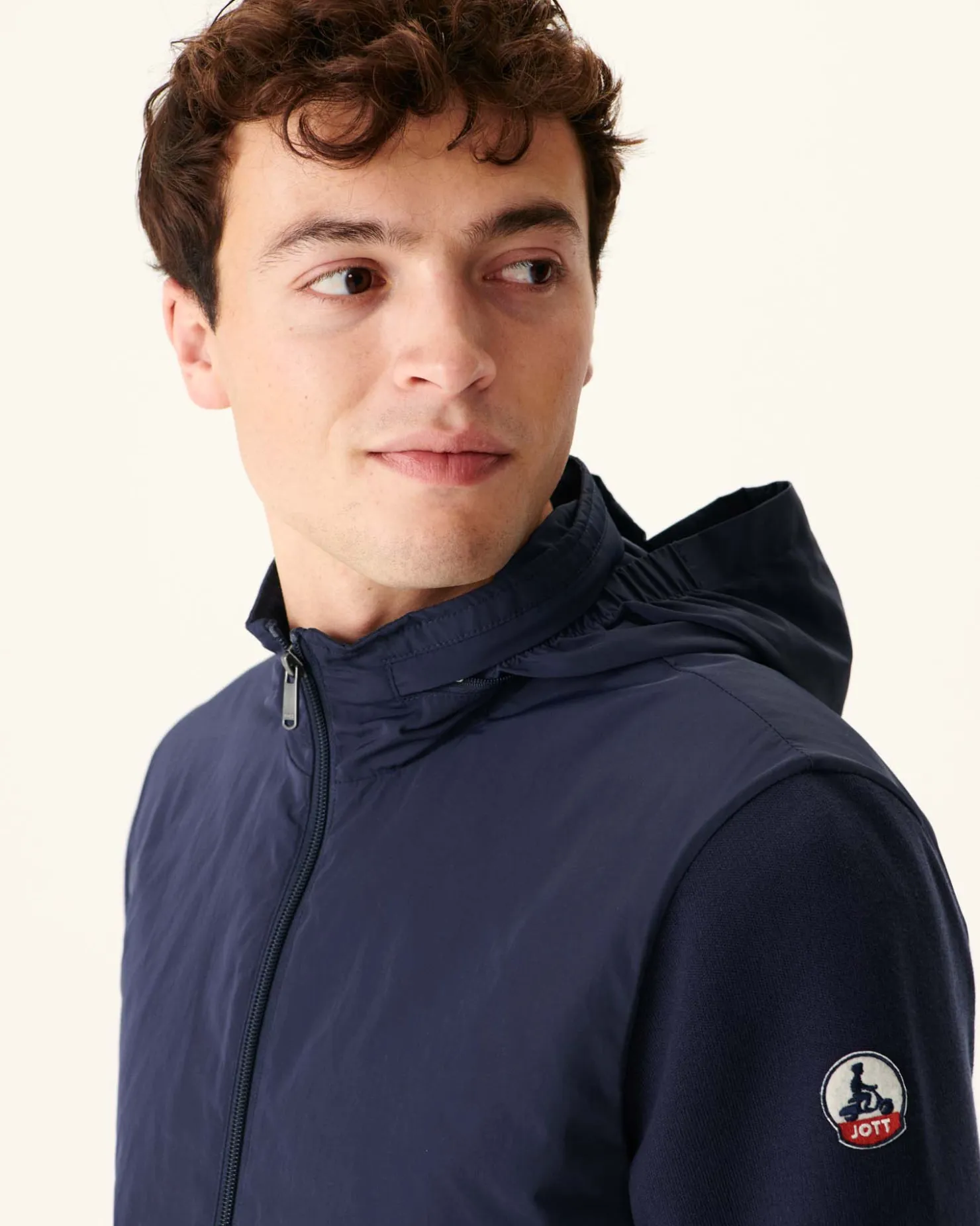 JOTT Navy Bardenas Bi-Material Hooded Jacket 104 Navy Sale