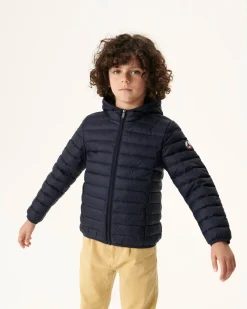 JOTT Navy Hugo Children'S Lightweight Hooded Down Jacket 104 Marine Best