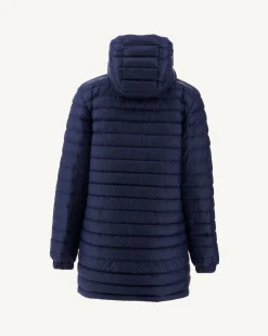 JOTT Navy Roma Reversible Long Down Jacket 104 Marine Cheap