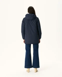 JOTT Navy Roma Reversible Long Down Jacket 104 Marine Cheap