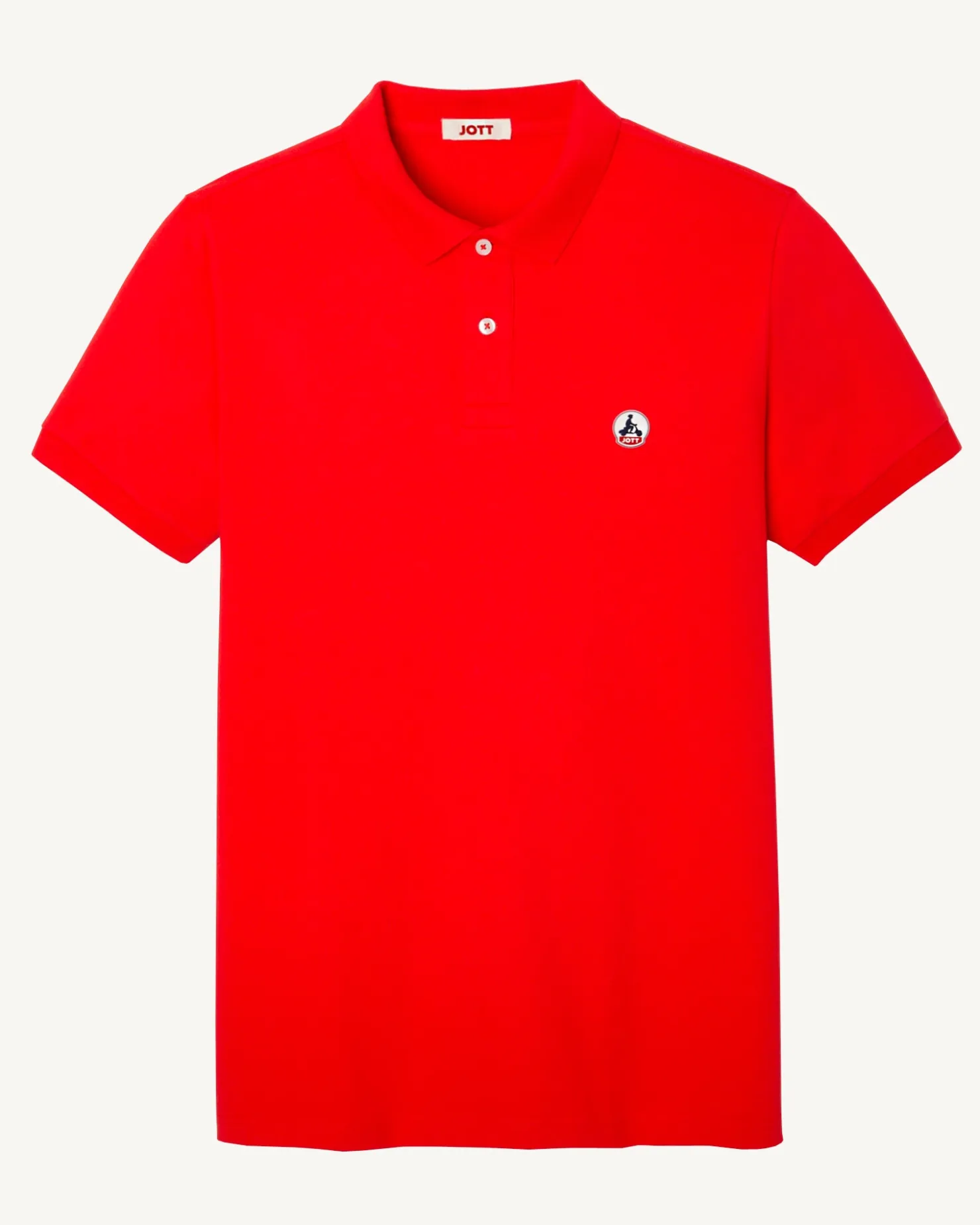 JOTT Organic Cotton Polo Shirt Bright Red Marbella 318 Fire Red Hot
