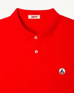 JOTT Organic Cotton Polo Shirt Bright Red Marbella 318 Fire Red Hot