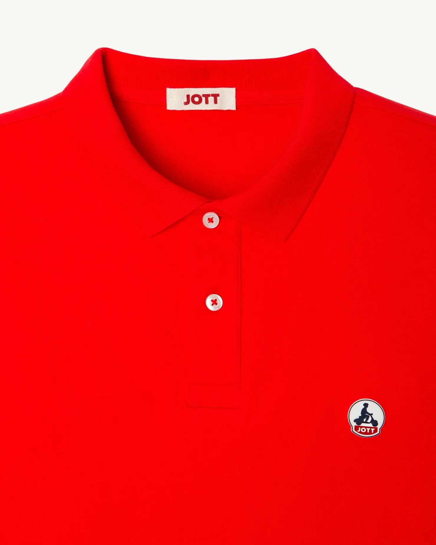 JOTT Organic Cotton Polo Shirt Bright Red Marbella 318 Fire Red Hot
