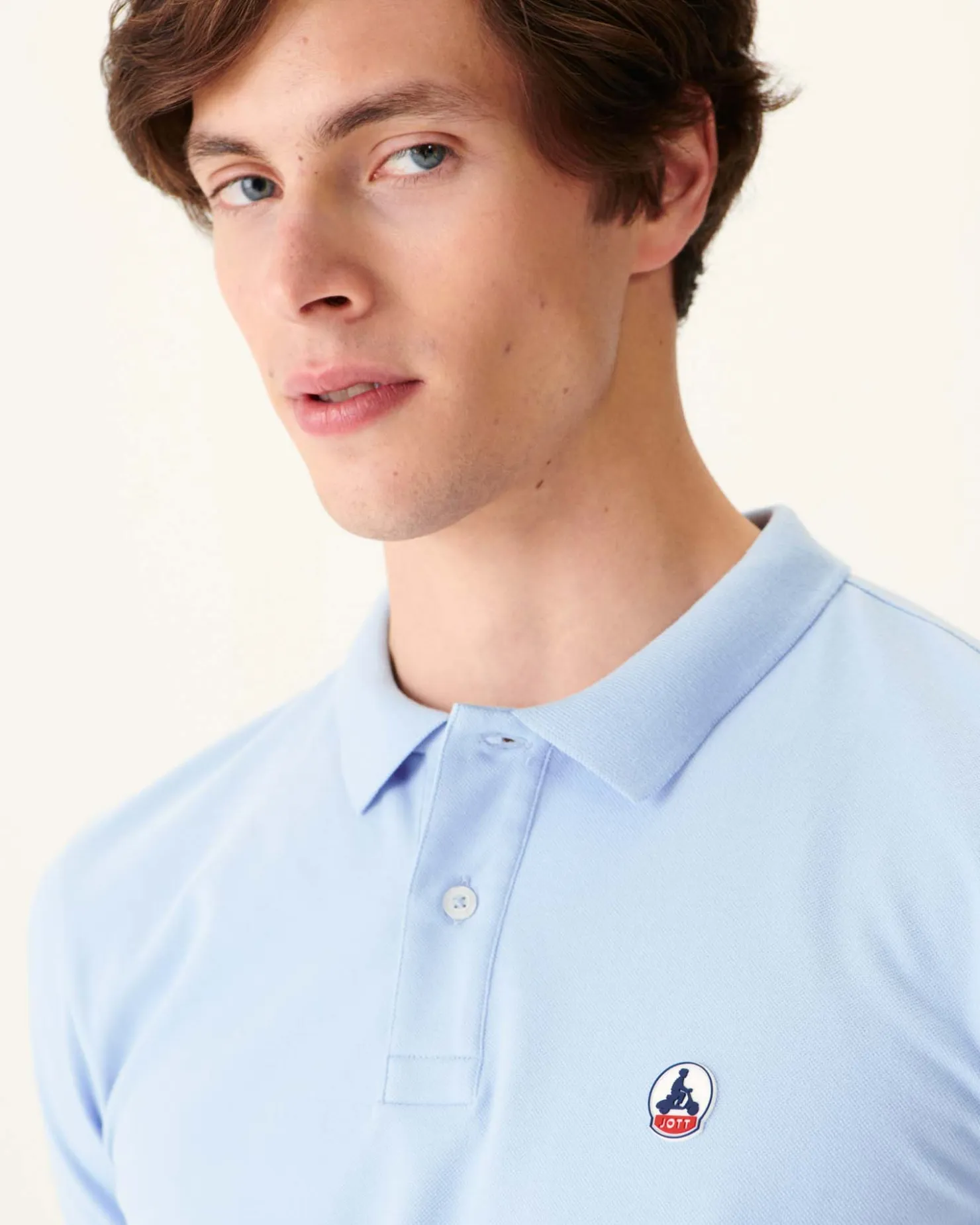 JOTT Organic Cotton Polo Shirt Light Blue Marbella 180 Soft Blue Discount