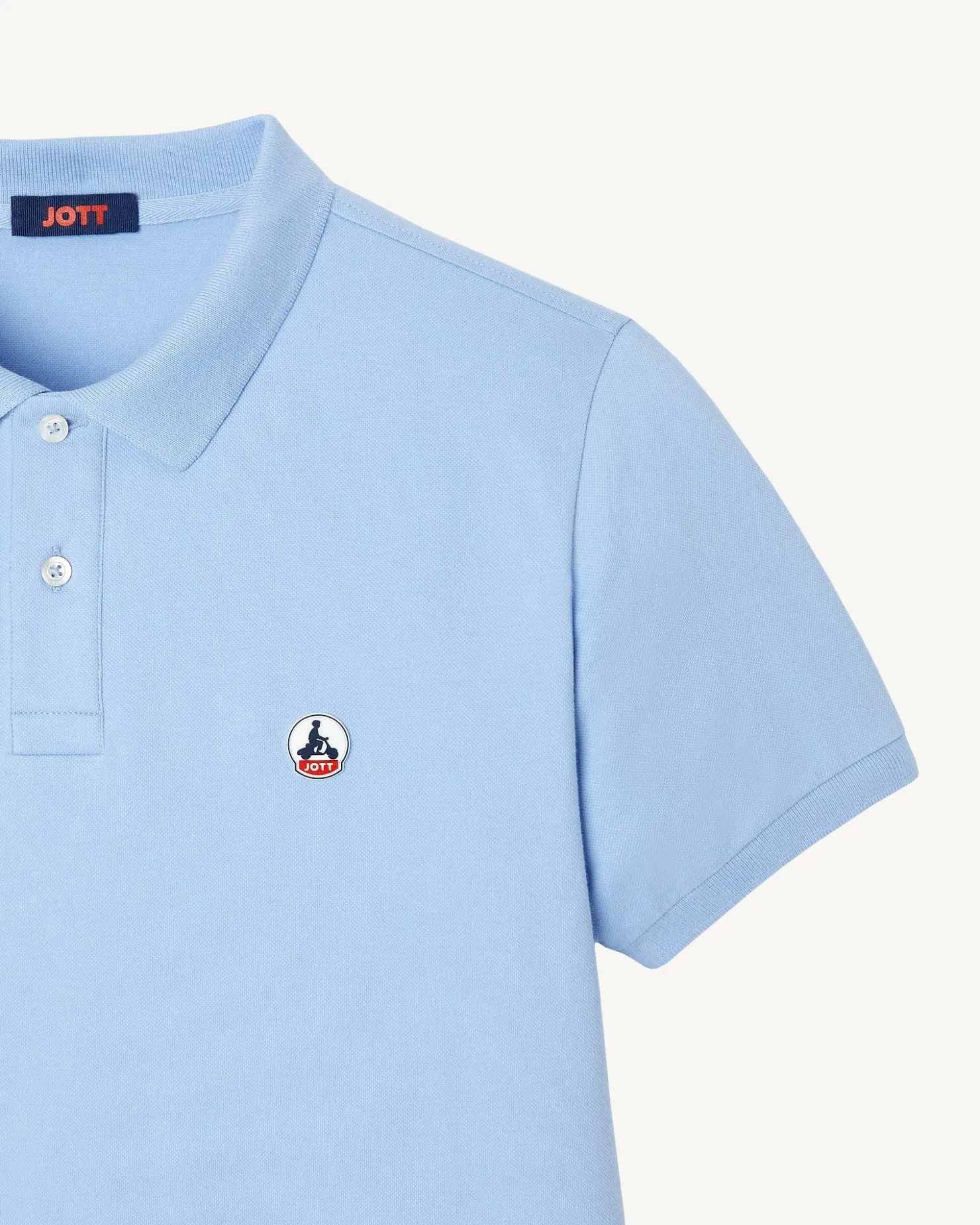 JOTT Organic Cotton Polo Shirt Light Blue Marbella 180 Soft Blue Discount