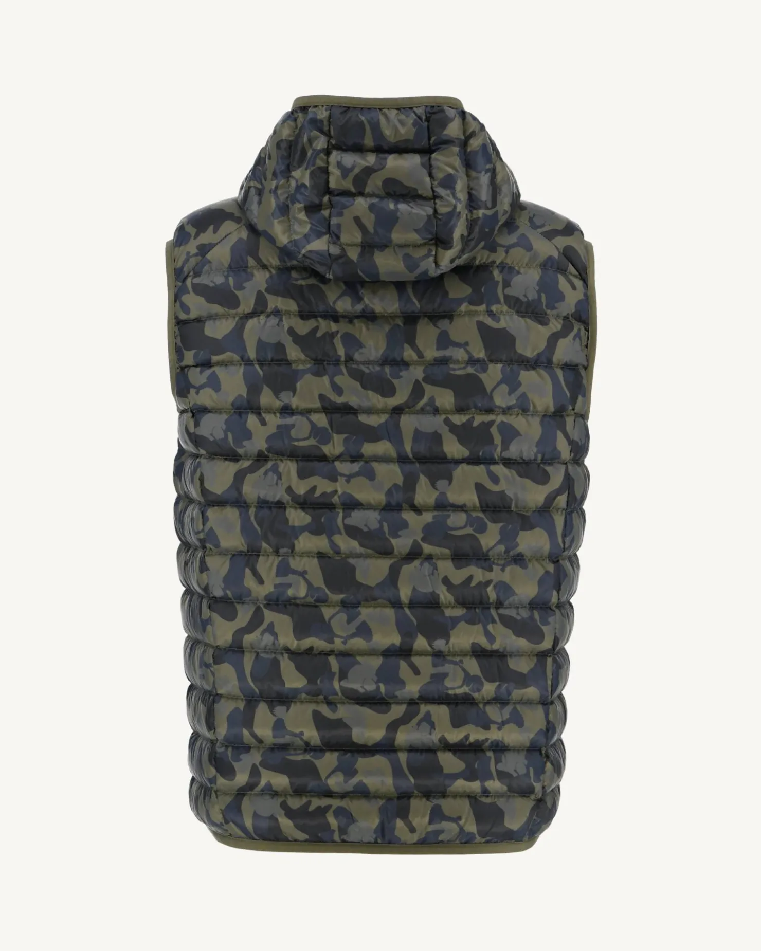 JOTT Pat Military Print Hooded Sleeveless Down Jacket 277 Military Print Best Sale
