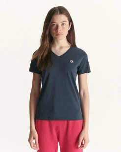 JOTT Plain V-Neck Organic Cotton T-Shirt Marine Cancun 104 Navy Fashion