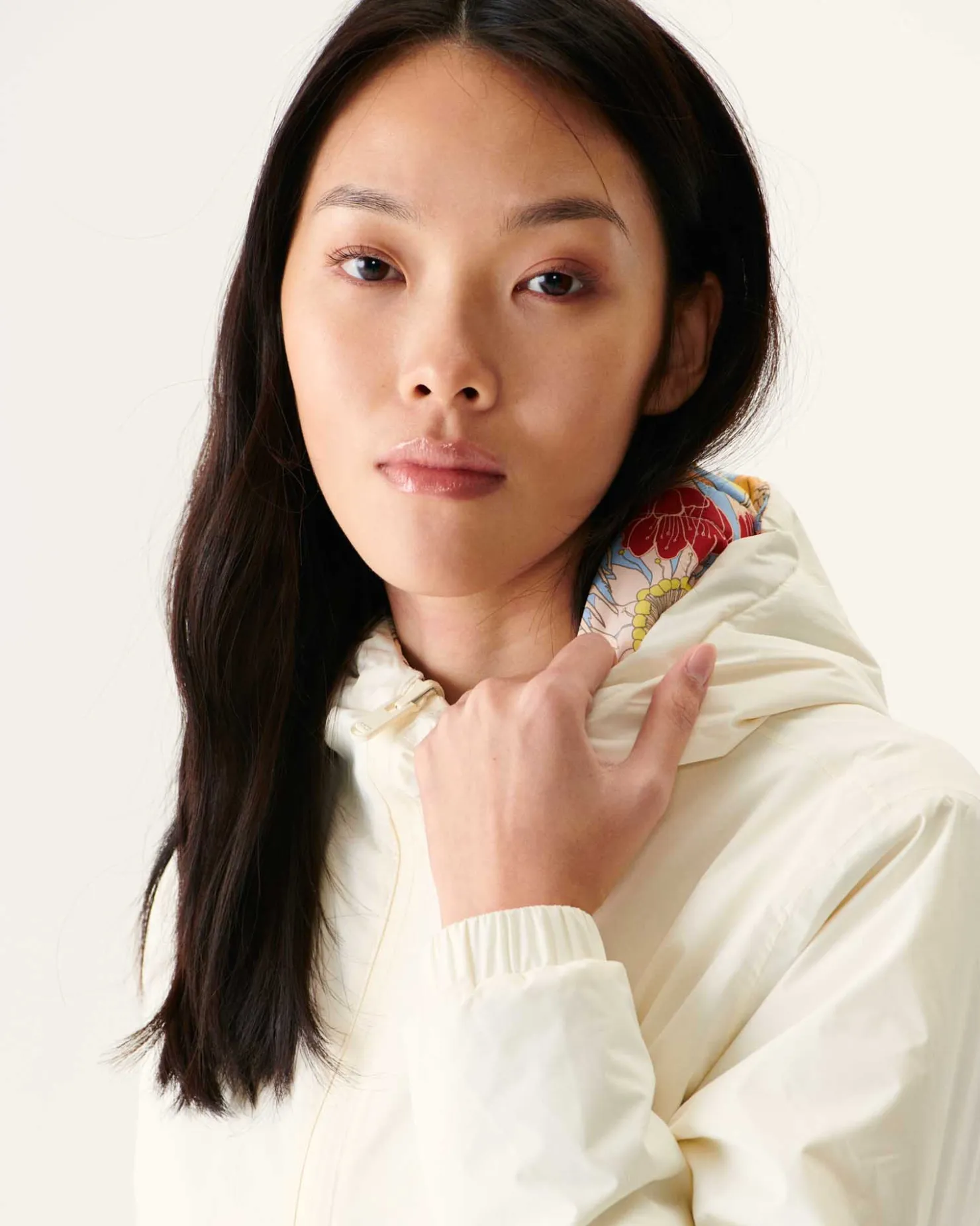 JOTT Reversible Hooded Down Jacket Ultralight Ecru/Bohemian Blue Kara 8953 Off-White/Bohemian Blue New