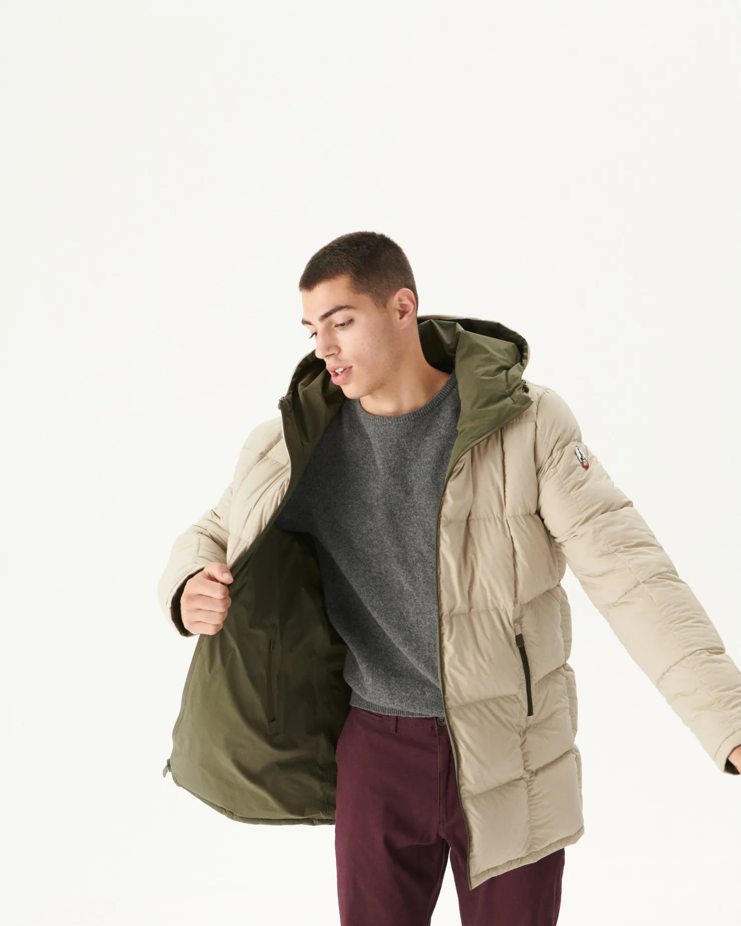JOTT Reversible Hooded Down Jacket Great Cold Army/Beige Toronto 852 Army/Beige Sale