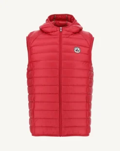 JOTT Rouge Pat Sleeveless Hooded Down Jacket 300 Red New