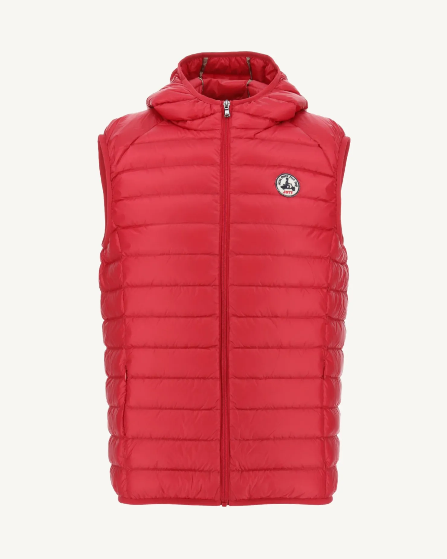 JOTT Rouge Pat Sleeveless Hooded Down Jacket 300 Red New
