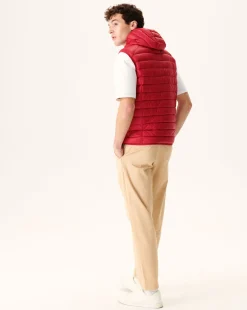 JOTT Rouge Pat Sleeveless Hooded Down Jacket 300 Red New