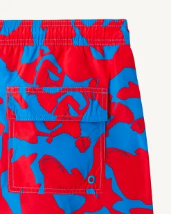 JOTT Swim Shorts Camo Azure/Intense Red Biarritz 1832 Camo Azure / Fire Cheap