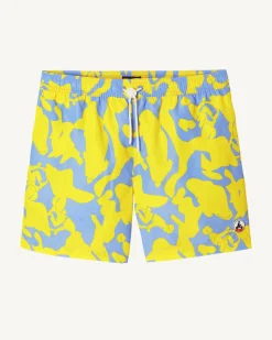 JOTT Swim Shorts Camo Light Blue/Citron Biarritz 1802 Camo Soft Blue / Lemon Sale