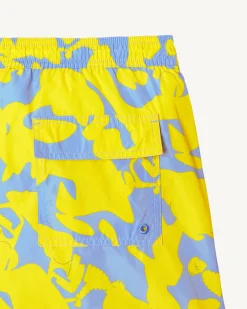 JOTT Swim Shorts Camo Light Blue/Citron Biarritz 1802 Camo Soft Blue / Lemon Sale