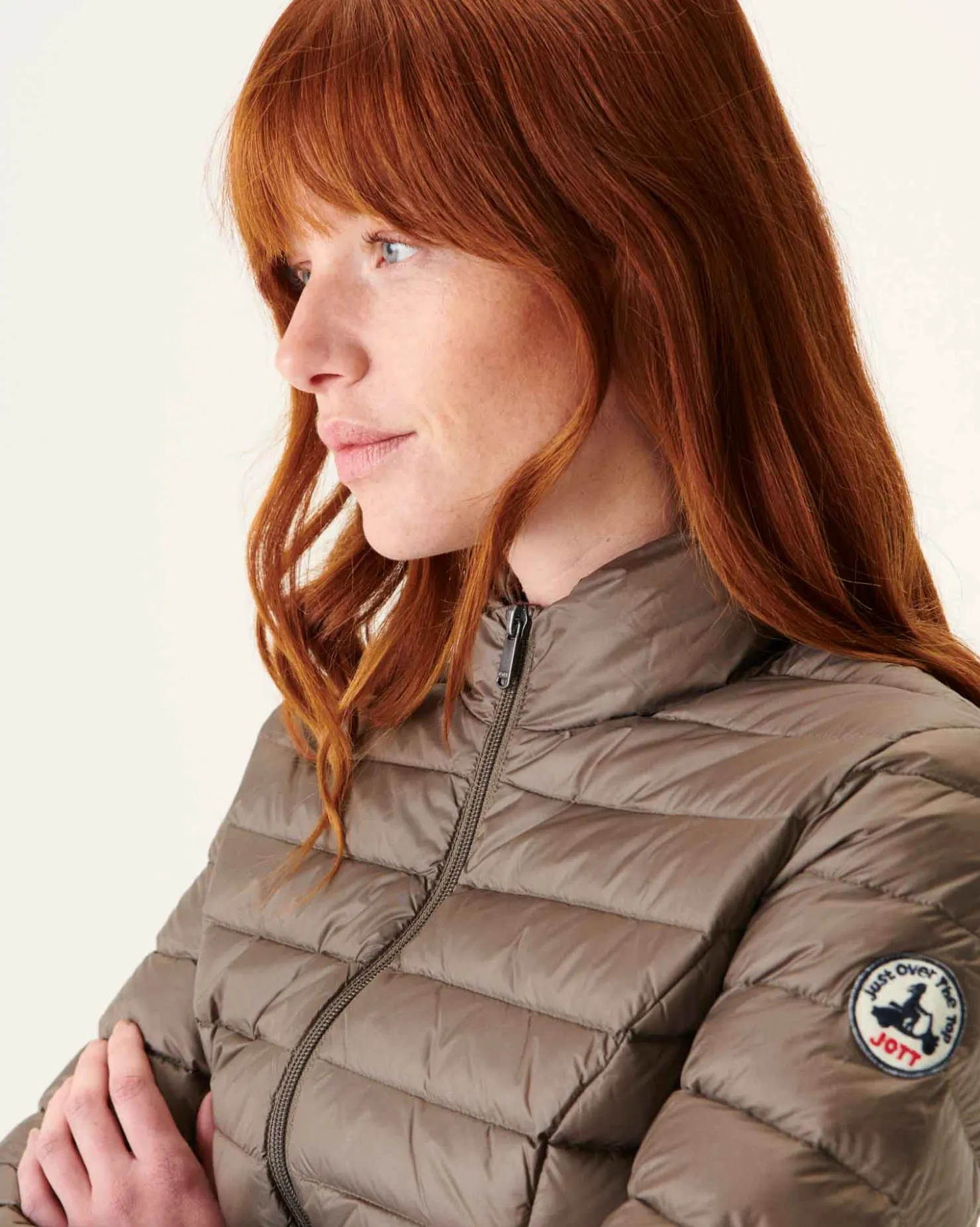 JOTT Taupe Cha Lightweight Padded Jacket 808 Mole Outlet