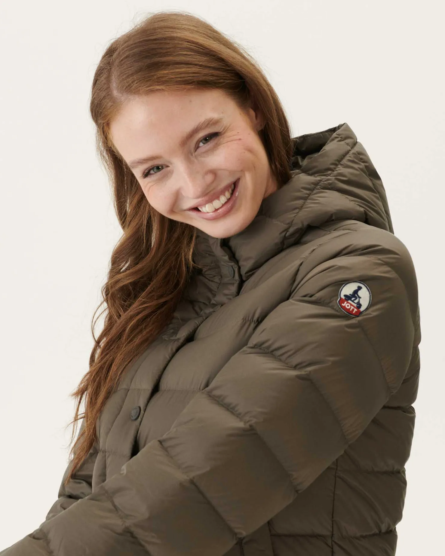 JOTT Taupe Jane Straight Hooded Padded Jacket 808 Mole Best Sale