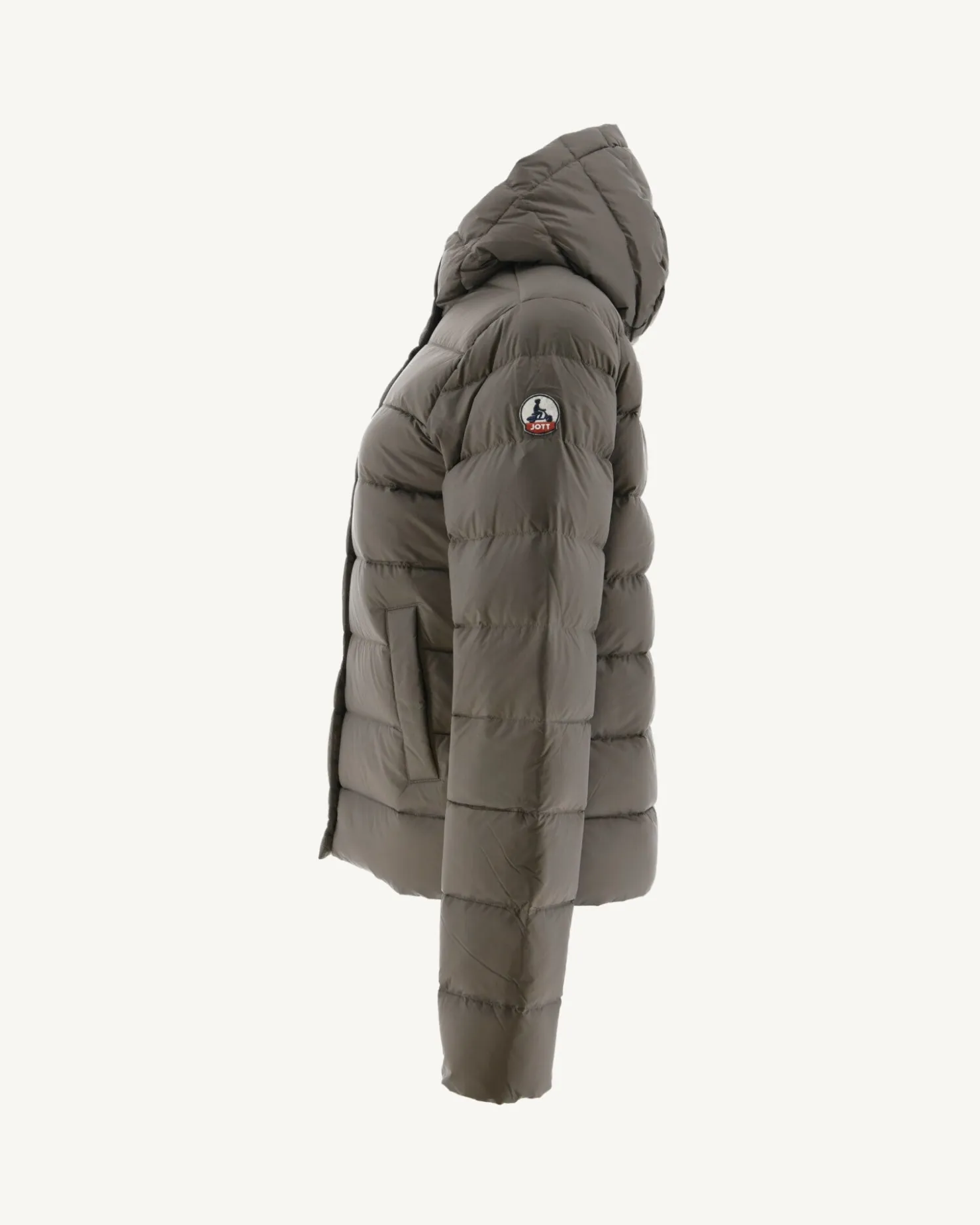 JOTT Taupe Jane Straight Hooded Padded Jacket 808 Mole Best Sale