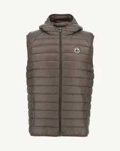 JOTT Taupe Pat Hooded Sleeveless Padded Jacket 808 Mole Hot