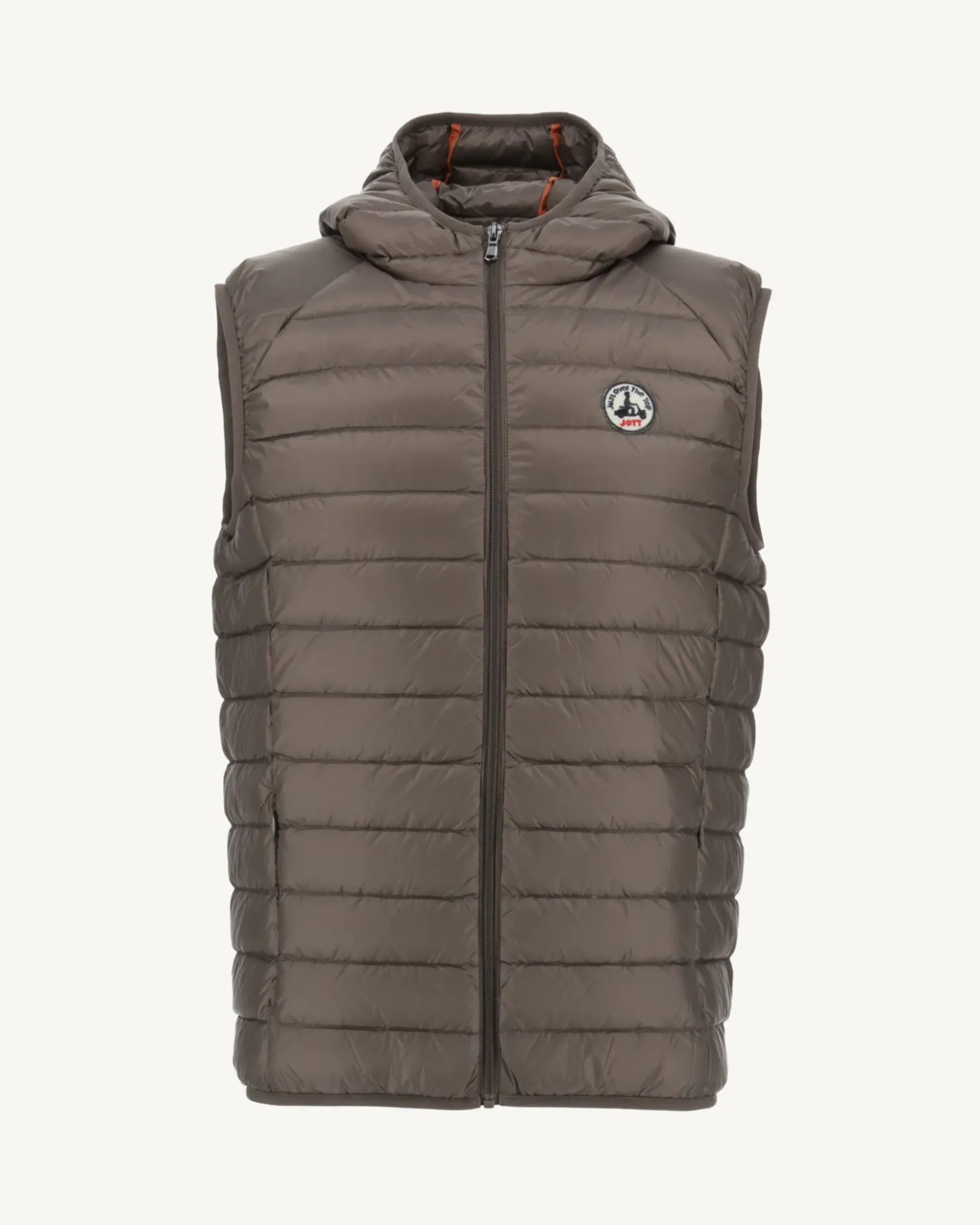 JOTT Taupe Pat Hooded Sleeveless Padded Jacket 808 Mole Hot
