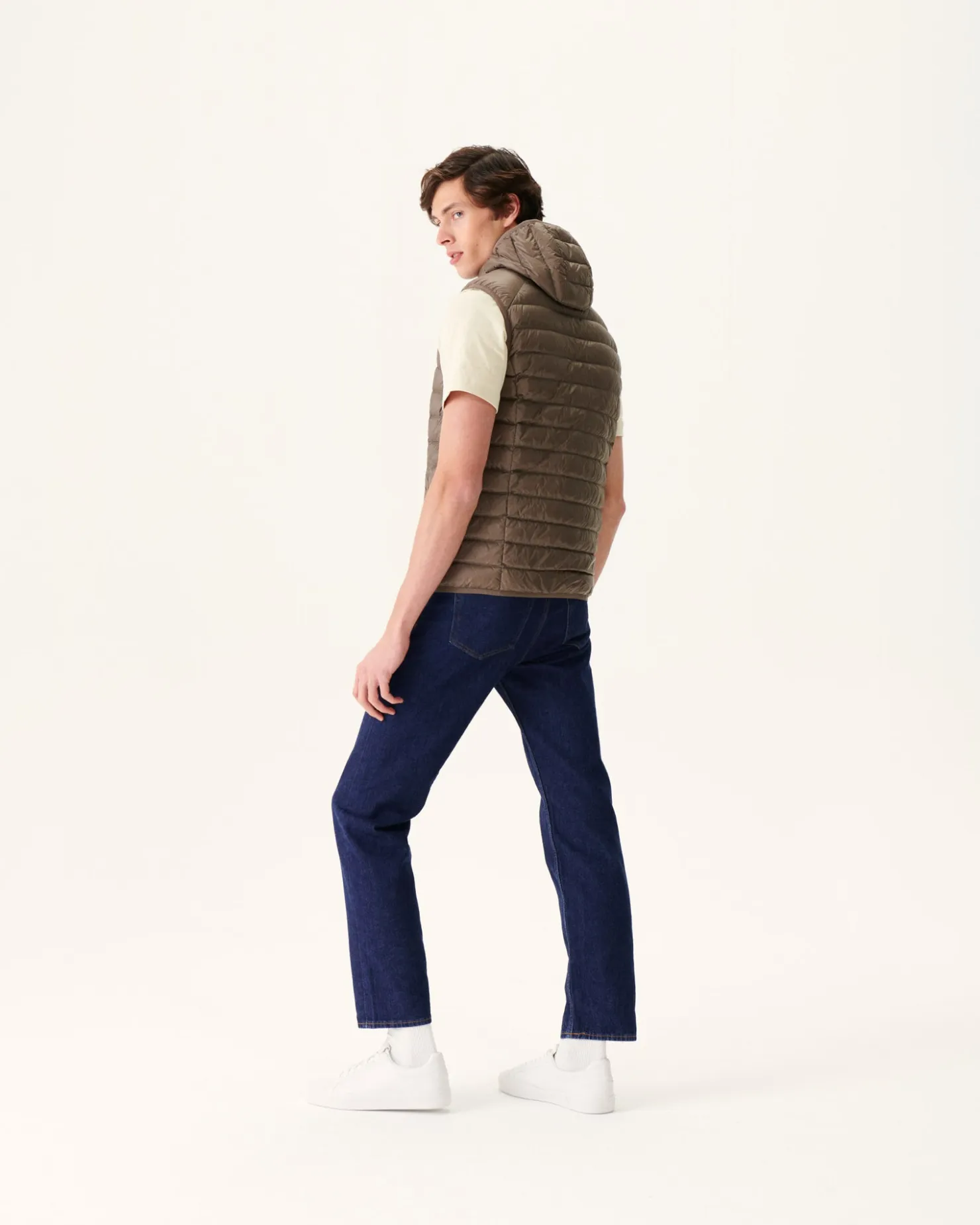 JOTT Taupe Pat Hooded Sleeveless Padded Jacket 808 Mole Hot