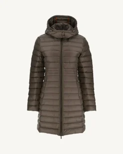 JOTT Taupe Vero Long Hooded Puffer Jacket 808 Mole Outlet