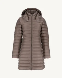 JOTT Taupe Vero Long Hooded Puffer Jacket 808 Mole Outlet