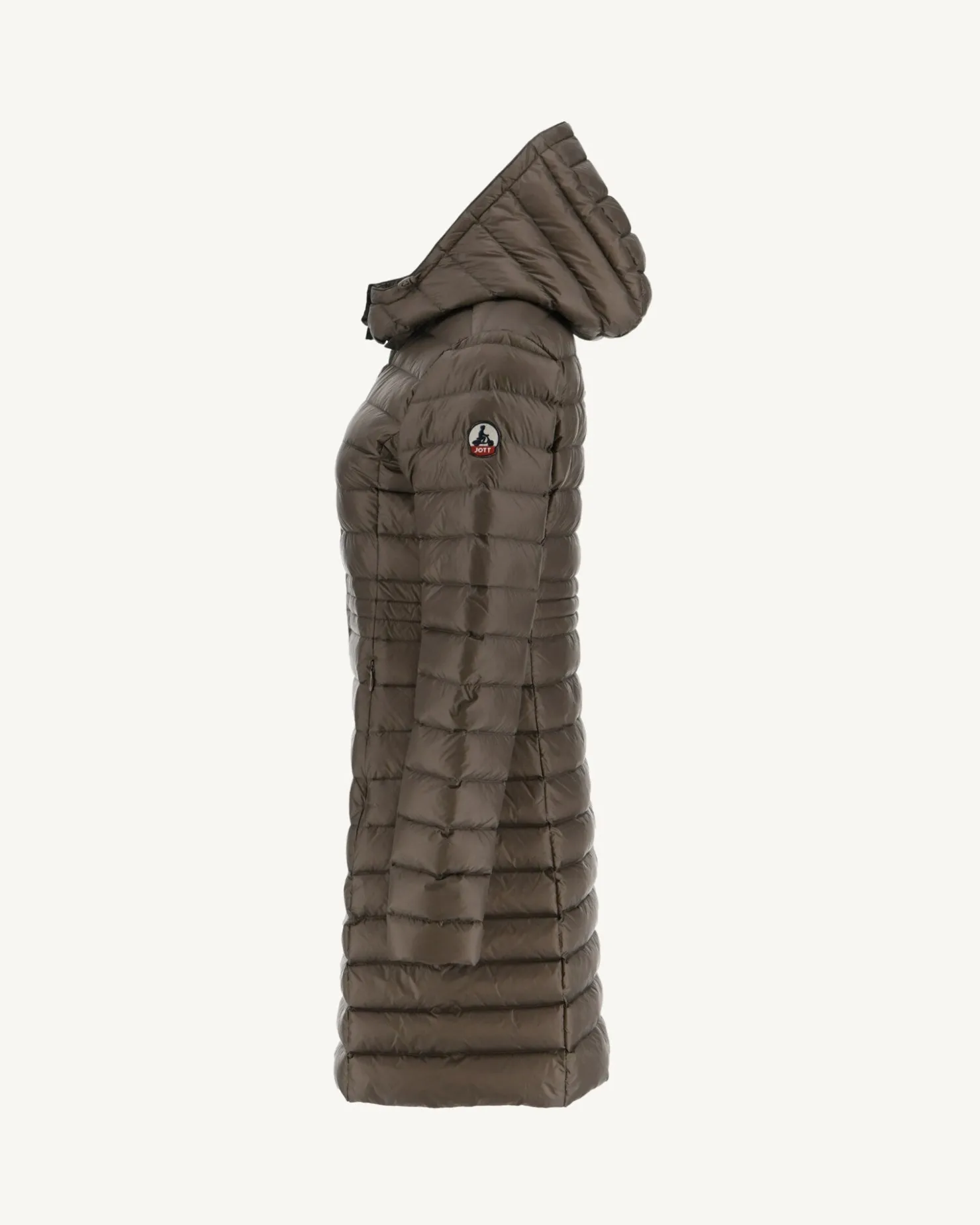 JOTT Taupe Vero Long Hooded Puffer Jacket 808 Mole Outlet