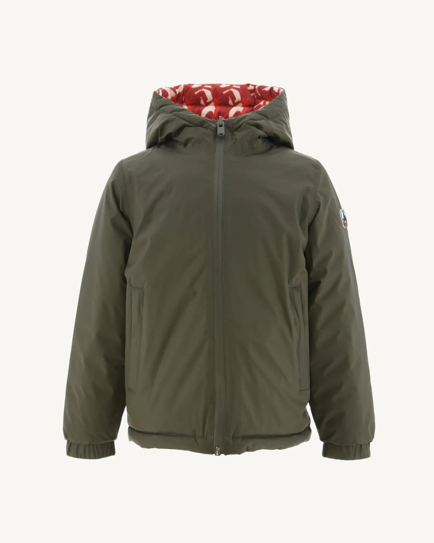 JOTT Zurich Children'S Bright Red Army/Monogram Reversible Down Jacket 2553 Army / Monogram Fire Red Cheap
