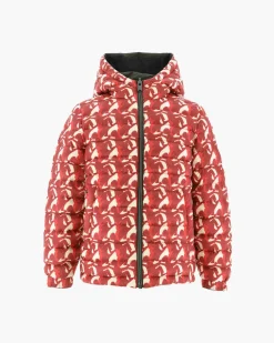 JOTT Zurich Children'S Bright Red Army/Monogram Reversible Down Jacket 2553 Army / Monogram Fire Red Cheap